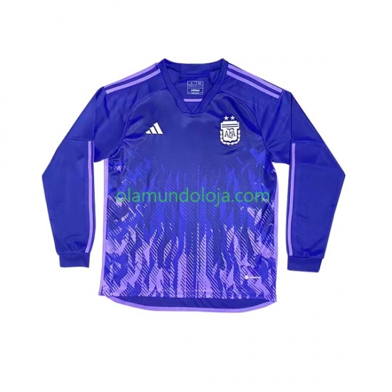 Camisola Argentina Homem Equipamento Segundo Copa do Mundo 2022 Manga Comprida